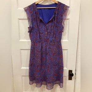 Broadway & Broome (Madewell) | Purple lined paisley dress | size 8